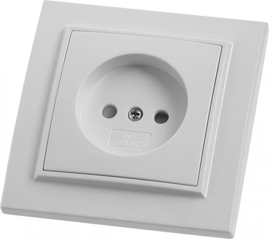 39049 Розетка без заземления со шторками (белый) Stekker Эрна 39049