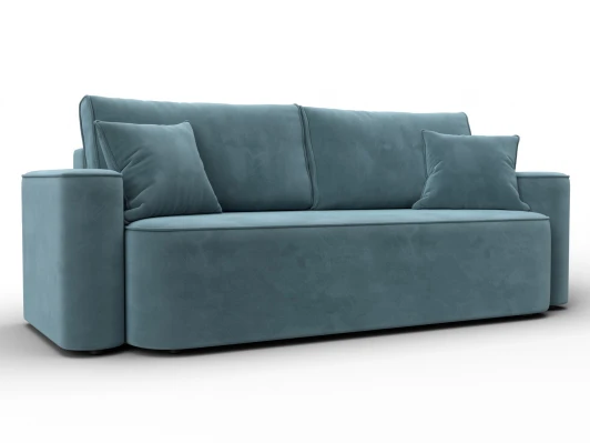 137073 Диван прямой Лига-118 НПБ (ДСП,ЛДСП,Брус,Фанера,Велюр/Бирюзовый) Лига Диванов 137073