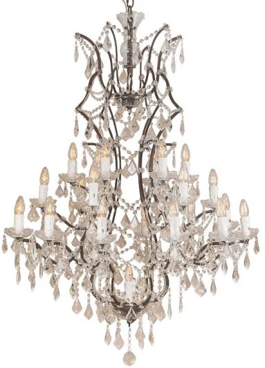 L27920 Подвесная большая люстра L'Arte Luce Rococo L27920 (220V, хрусталь, на цепи, подсвечник, свеча)