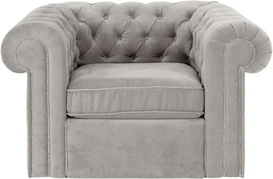 329826 Кресло Chesterfield ОГОГО (арт.329826), (Ткань/Светло-серый)