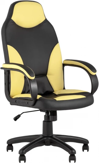 УТ000025691 Кресло компьютерное игровое Кронос экокожа черный/жёлтый Stool Group УТ000025691