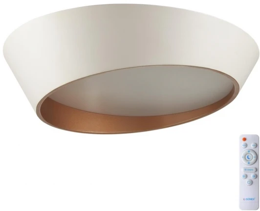 7693/60L Потолочный светильник круглый Sonex Apex 7693/60L металл/акрил/белый/золотистый LED 60Вт 3000-6000K D500 IP20 пульт ДУ (220V, круглые)