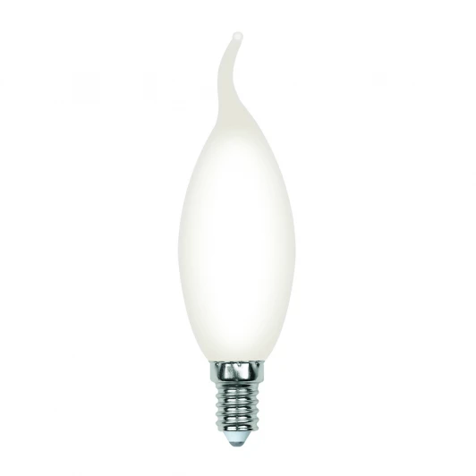 LED-CW35-7W/3000K/E14/FR/SLF Лампа светодиодная, форма "свеча на ветру", матовая, теплый белый свет (3000К) Volpe Optima Филамент LED-CW35-7W/3000K/E14/FR/SLF