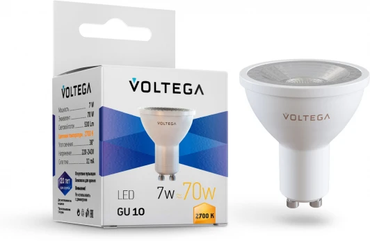 7252 Светодиодная лампа Simple MR16 7W 2700K 38 GU10 Voltega Sofit GU10 Lens 7252