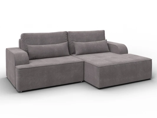 137288 Диван угловой Лига-120 угол правый (ДСП,Брус,Фанера,ЛДС,Велюр/Бежевый) Лига Диванов 137288