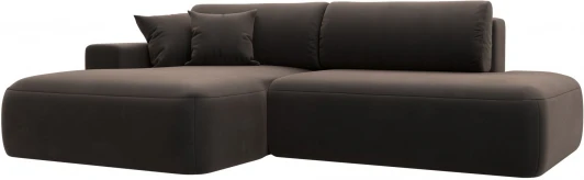 121411L Диван угловой Лига-036 НПБ Модерн левый угол (Коричневый/Велюр) Лига Диванов арт.121411L