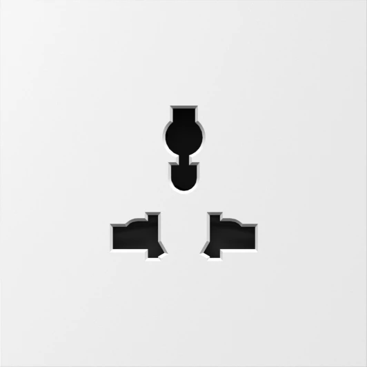 DS11633 Накладка для розетки мультистандарт, со шторками 16A 250 В~, матовый белый Donel S08 DS11633