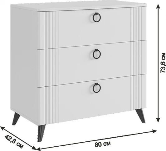 СК01Ева.3198 Спальный гарнитур "Ева К1" Mebelson (ЛДСП,ПВХ,МДФ,Металл/Светлое дерево,Белый,Кремовый) арт.СК01Ева.3198