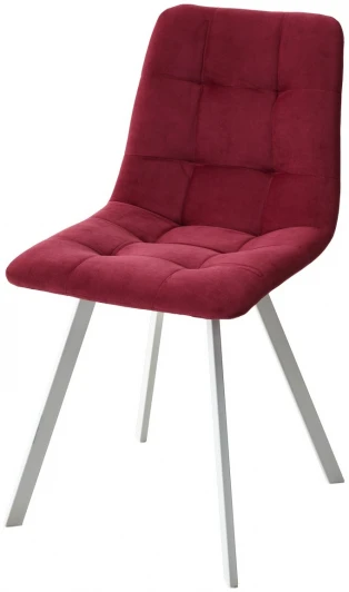 461MC04223 Обеденный стул M-City CHILLI-Q SQUARE винный #16, велюр / белый каркас