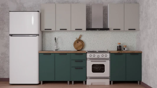 Н00240250 ГК Аленушка 2 м Магнолия Керамика/Изумруд,скоба черный,сонома