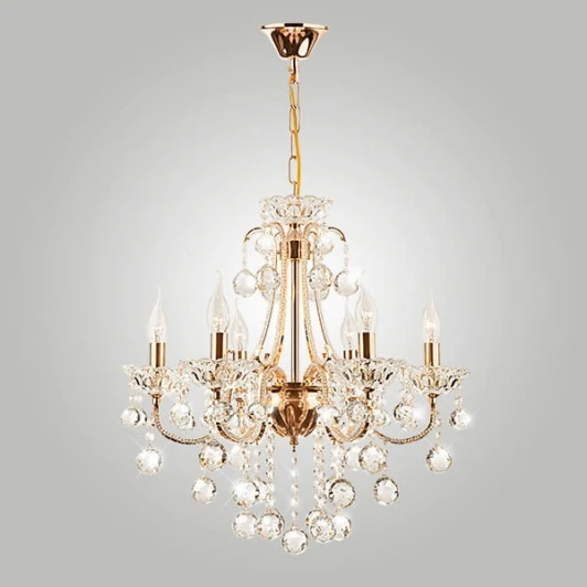 10044/6 золото Подвесная люстра хрусталь Ariella 10044/6 золото/прозрачный хрусталь Strotskis