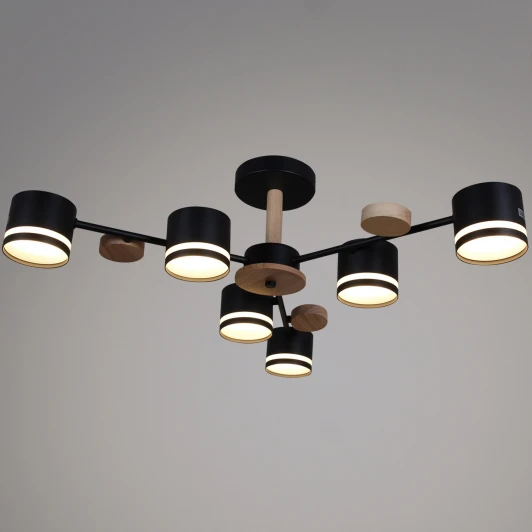 68730-0.3-06 GX53 BK+WOOD Потолочная люстра на штанге Reluce 68730-0.3-06 GX53 BK+WOOD