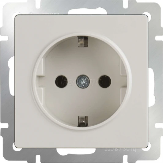 WL03-SKG-01-IP20-ivory Розетка встраиваемая с заземлением Werkel, слоновая кость