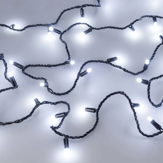 031652 Светодиодная гирлянда ARD-STRING-CLASSIC-1000-BLACK-100LED-MILK-PULSE White (230V, 7W) (IP65)