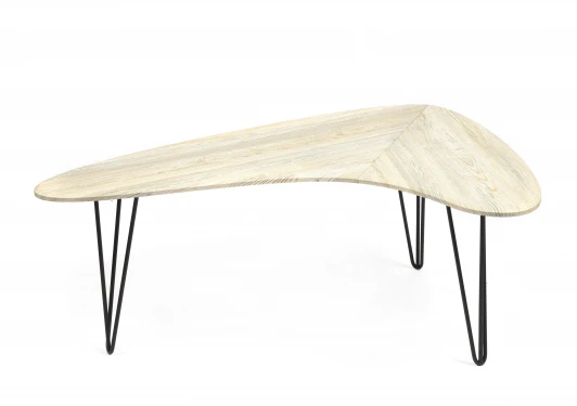 14411 Стол журнальный WOLCOT Скания натуральная (ножки черные) (МДФ/металл)