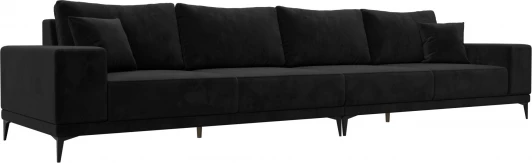 122388 Диван прямой Льюес Лонг (Черный/Велюр) Лига Диванов арт.122388