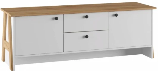 587598 ТВ-тумба Теодора (Теодора белый / крафт золотой) Woodville арт.587598