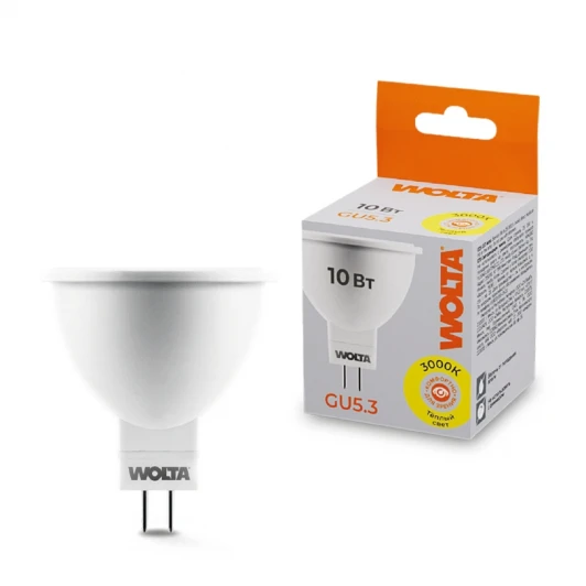 25YMR16-220-10GU5.3 Светодиодная лампа 10Вт 3000K GU5.3 Wolta 25YMR16-220-10GU5.3