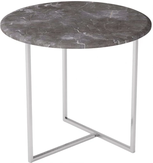 001593 Стол журнальный Альбано серый мрамор/хром от фабрики Mebelik