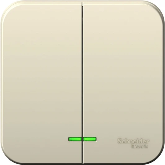 BLNVA065102 Выключатель накладной двухклавишный с подсветкой (молочный) Systeme Electric Blanca BLNVA065102