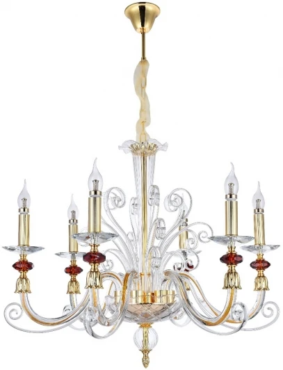 CATARINA SP6 V2 GOLD/TRANSPARENT-COGNAC Подвесная люстра CATARINA SP6 V2 GOLD/TRANSPARENT-COGNAC Crystal Lux (220V, на цепи, свеча)