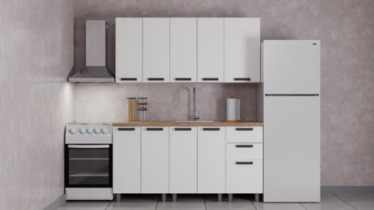 Н00240123 ГК Аленушка 1,6м Магнолия Молочный/Молочный,скоба черный,сонома