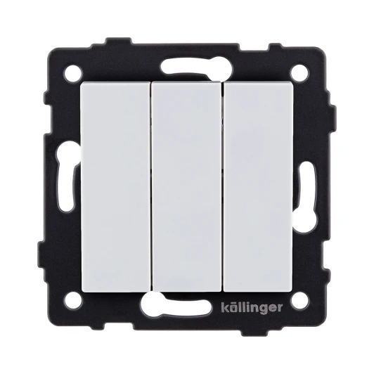 REA-S-012WH Выключатель 3-клавишный 10А/250В белый Kollinger REA-S-012WH для Aspekt, Eleganz, Reflex