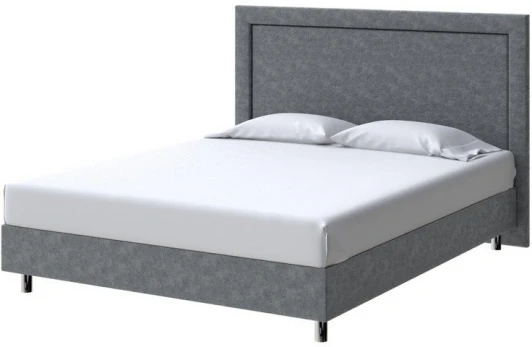 2025288 PROxSON Кровать London Boxspring Standart (Ткань: Велюр Gratta 4 Серый космос) 90x200