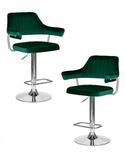 LM-5019-N_CH-M_V-MJ9-88 Набор 2 шт стул барный DOBRIN CHARLY (зеленый велюр (MJ9-88))