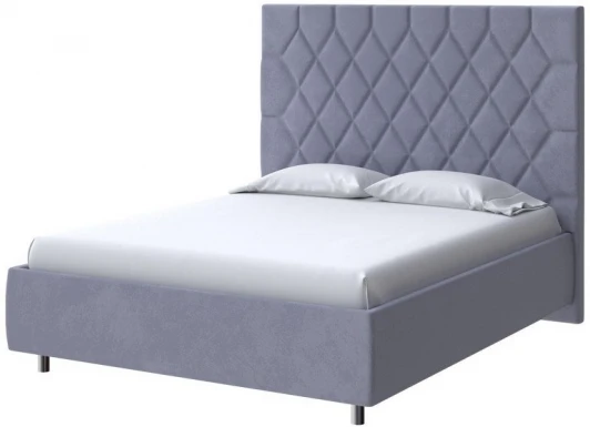 2019466 PROxSON Кровать Rhomby без основания (Ткань: Велюр Casa Благородный серый) 160x200