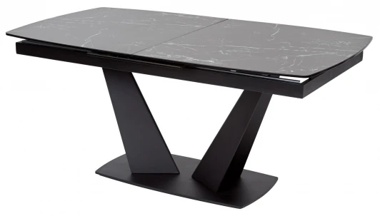 DECDF1972TKL116BLCK Стол ACUTO2 170 NERO KL-116 Черный мрамор матовый, итальянская керамика/ черный каркас