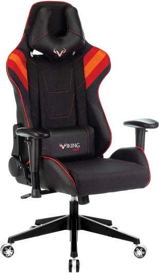 VIKING 4 AERO RED Кресло игровое Zombie VIKING 4 AERO черный/красный текстиль/эко.кожа с подголов. крестовина пластик