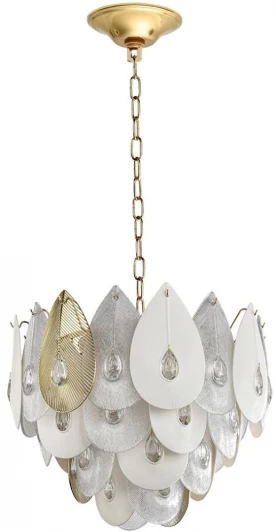 5050/17 Подвесная люстра Odeon Light Cabochon 5050/17 золото/прозрачный/металл/стекло/фарфор/металл E14 17*40W