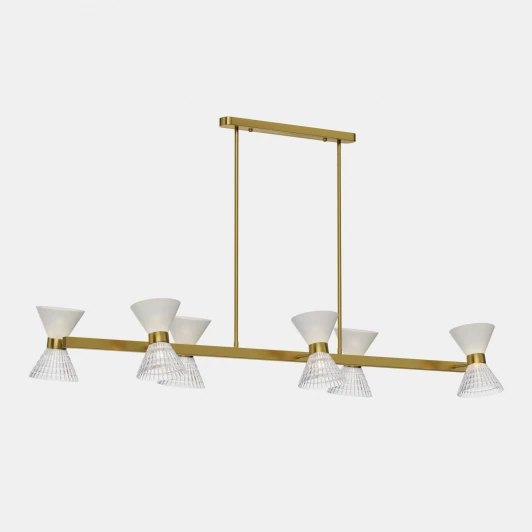 SL2004.313.12 Потолочная люстра на штанге ST Luce SL2004 SL2004.313.12 латунь/прозрачный, белый, латунь G9 LED 12*5W (220V)