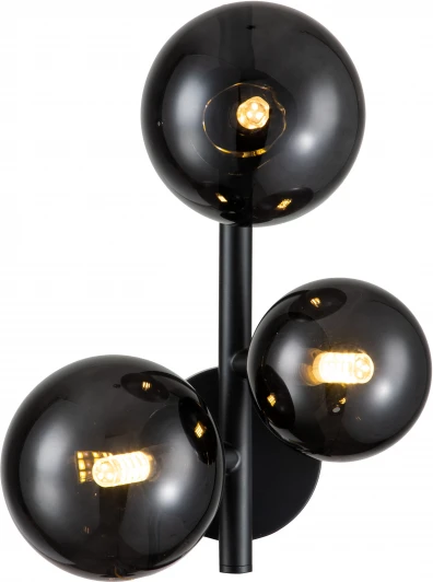 V000198 Бра настенное Molecola V000198 (11018/3W Black) (220V, шар)