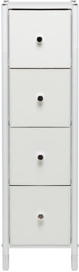 2500000252273 Комод Leset Нирита/Хайди узкий 4 ящика (Сталь,Экокожа,ЛМДФ/Белый) арт.2500000252273