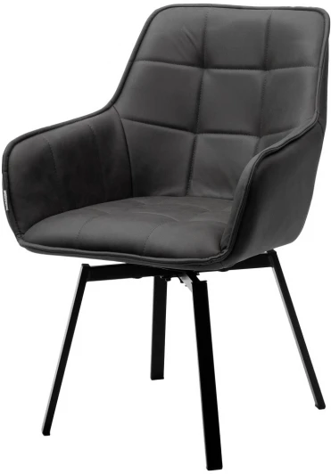629M04844 Стул MAVERICK 360 град. поворот. HK007-10 Темно-серый, искусственная замша / черный каркас, М-City