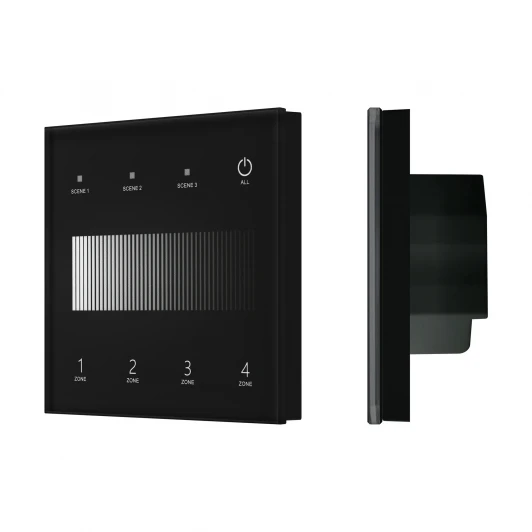 060789 Сенсорная панель INTELLIGENT ARLIGHT SMART-DALI-301-11-4G-3SC-DT6 Черная (230V, встраиваемая, 2.4G) (IARL, IP20 Пластик) 060789