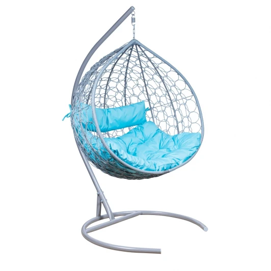 2500000069970 Подвесное кресло LESET БАЛИ 2500000069970 Сталь,Ротанг, Полиэстер, Бирюзовый, Серый