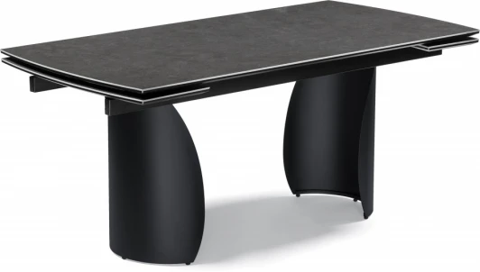 588030 Керамический стол Готланд 180 (Готланд 180(240)х90х79 ink gray / черный) Woodville арт.588030