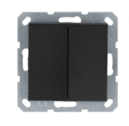 G3023B Выключатель двухклавишный (антрацит) Jasmart G-Classic G3023B
