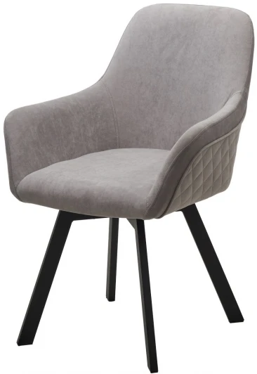 670M05310 Стул JET 360 град. поворот. B22 Серый, велюр / черный каркас, М-City