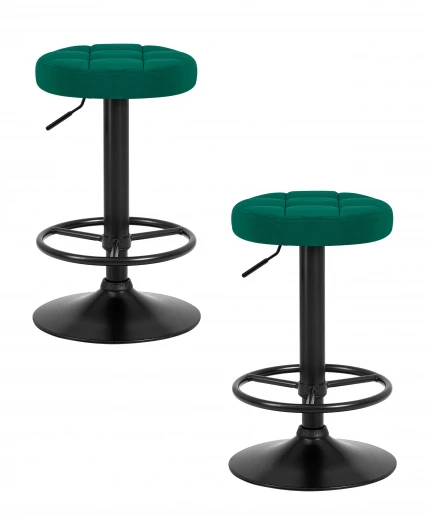 LM-5008-N_B-M_V-MJ9-88 Набор 2 шт табурет барный DOBRIN BRUNO BLACK (зеленый велюр (MJ9-88))