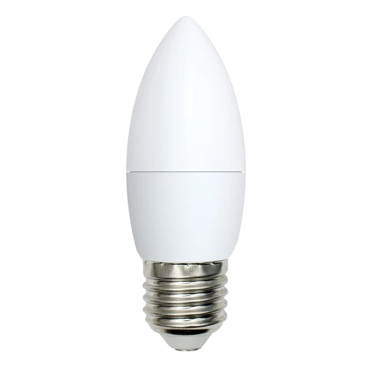 LED-C37-7W/DW/E27/FR/NR картон Лампочка светодиодная свеча белая E27 7W 6500K Volpe LED-C37-7W/DW/E27/FR/NR