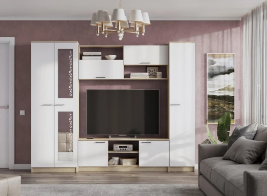 499612 Готовая гостиная Woodville Lucius дуб сонома / белый 499612