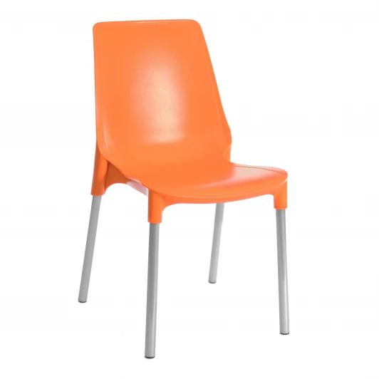 24506 Стул Genius/Джениус (мод 75) (2шт.в упаковке) пластик/металл, 46x56x84cм, оранжевый/опоры хром (Комплект из 2 шт.) Tetchair 24506