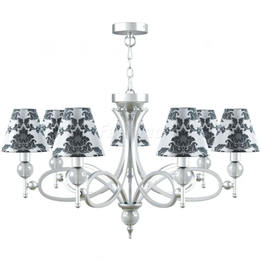 M2-07-CR-LMP-O-2 Люстра подвесная Lamp4you, 7 плафонов, хром с прозрачным, белым и черным