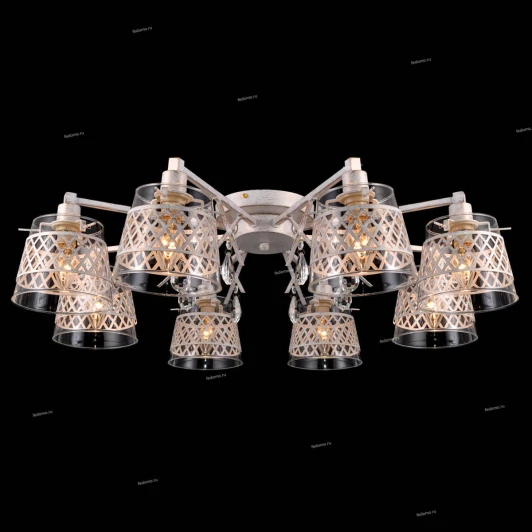 75084-8C IVORY GOLD Люстра потолочная Natali Kovaltseva Lyon, 8 плафонов, слоновая кость с золотом и прозрачным