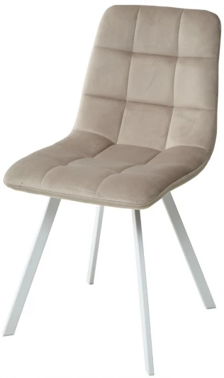 629M04903 Стул CHILLI SQUARE G108-10 светлый кварц, велюр/ белый каркас M-City 629M04903