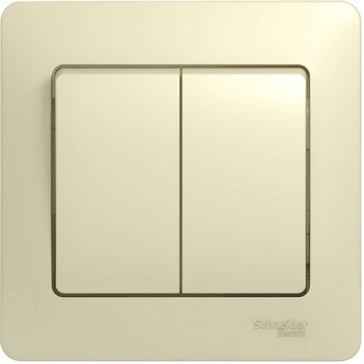 GSL000252 Выключатель встраиваемый двухклавишный (бежевый) Systeme Electric GSL000252
